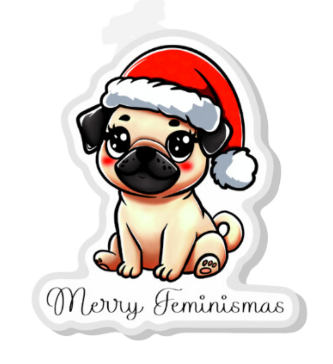 MERRY FEMINISMAS PUG Pin