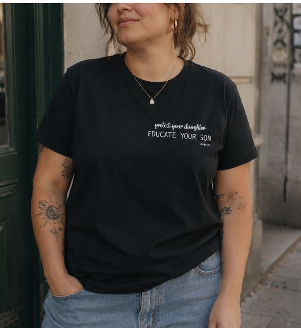 EDUCATE T-Shirt Damen gerade geschnitten