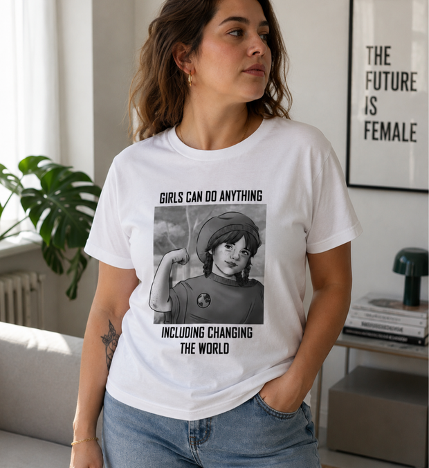 CHANGE THE WORLD T-Shirt Damen gerade geschnitten