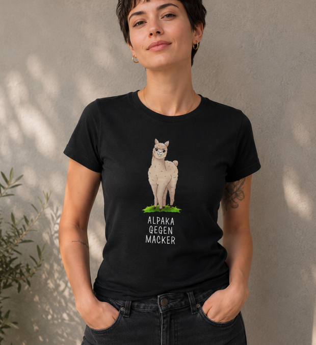 ALPAKA GEGEN MACKER T-Shirt Damen tailliert