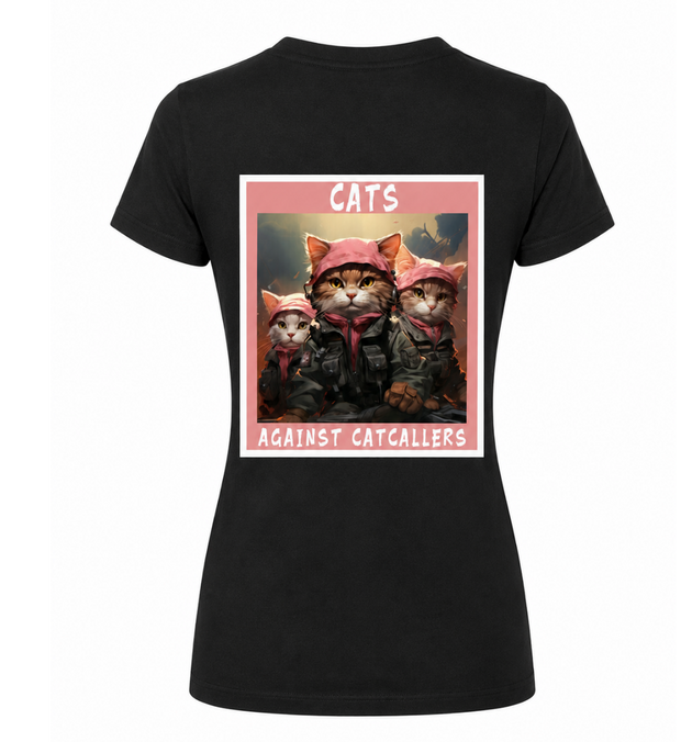 CATS AGAINST CATCALLERS T-Shirt Damen tailliert