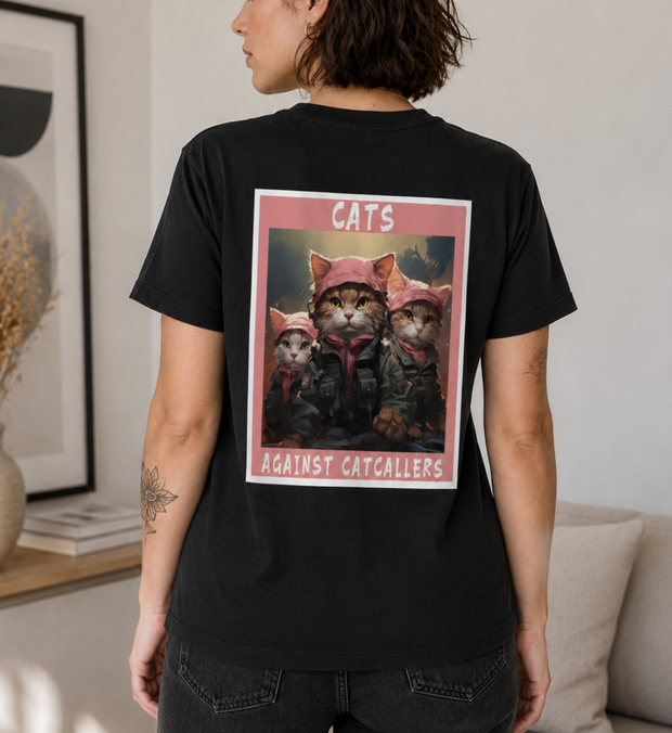 CATS AGAINST CATCALLERS T-Shirt Damen gerade geschnitten