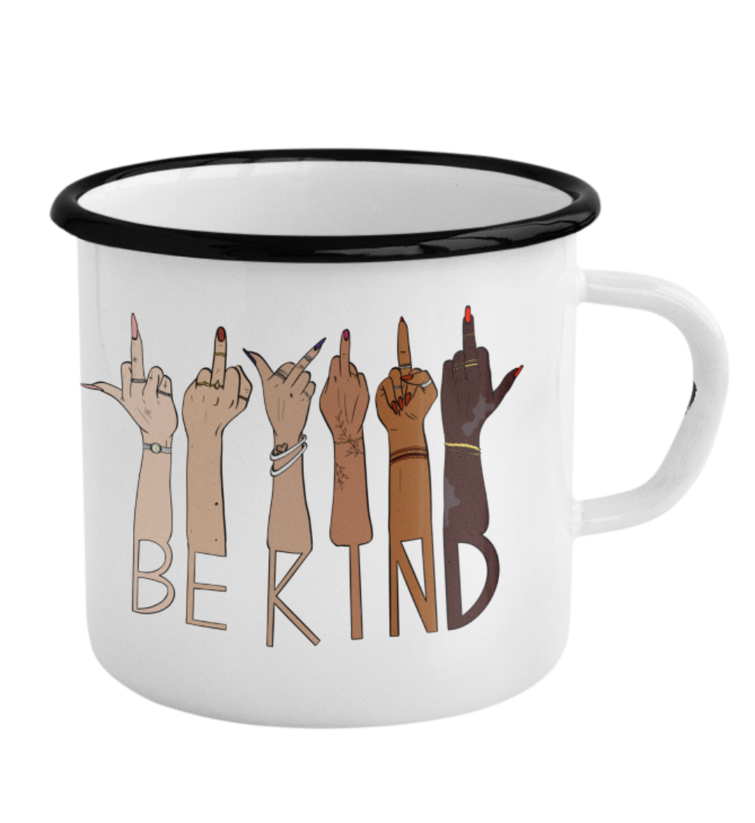 BE KIND Emaille Tasse