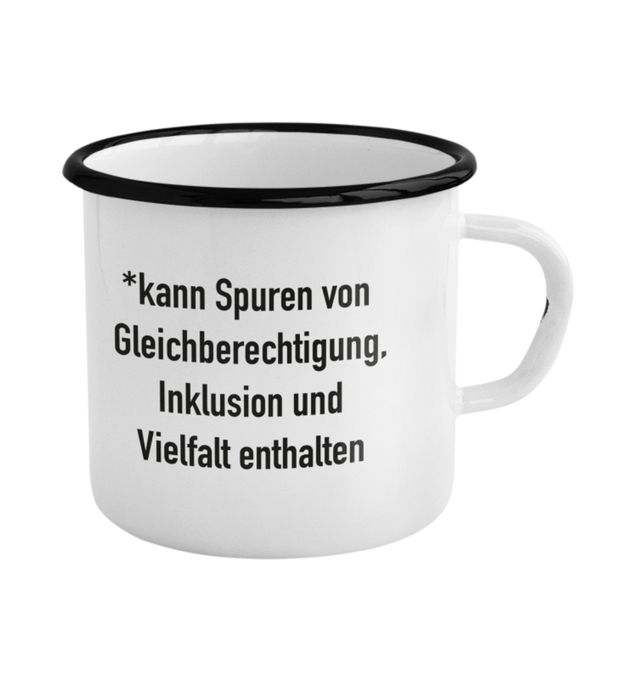 SPUREN VON GLEICHBERECHTIGUNG Emaille Tasse