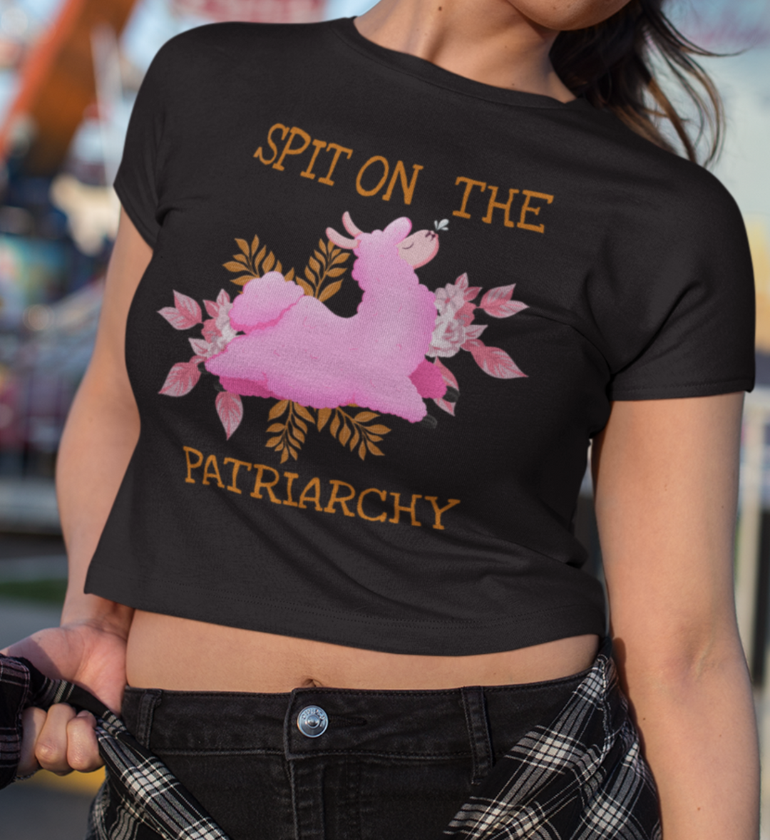 SPIT ON THE PATRIARCHY-Premium Crop Shirt