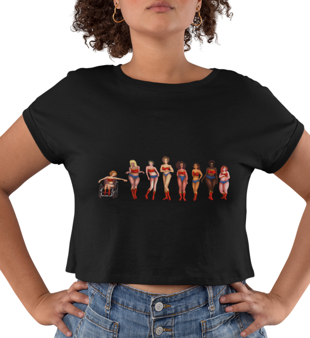 ALL WOMEN ARE SUPERWOMEN-Premium Crop Shirt